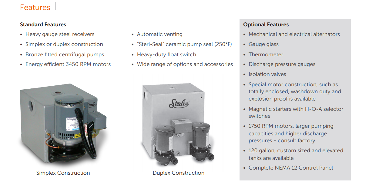 4100 condensate features